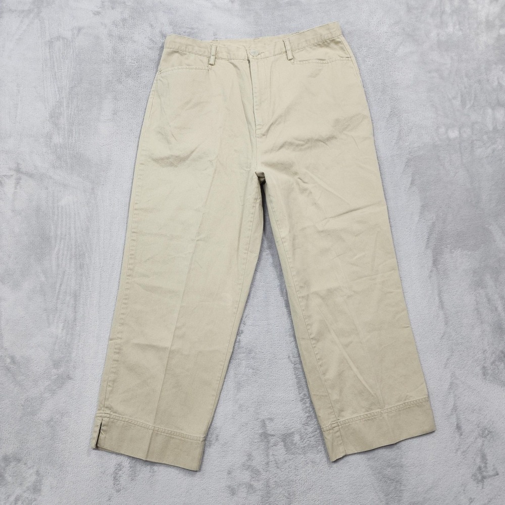Vintage White Stag Pants Womens 10 Beige Khaki Twill Capri Crop Straight Casual